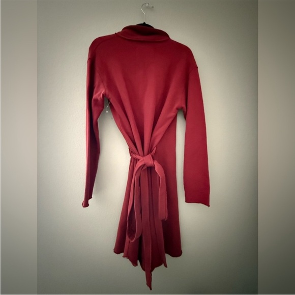 NWT FRANK & EILEEN Willa Triple Fleece Wrap Dress  Cranberry Size Small - Picture 10 of 12